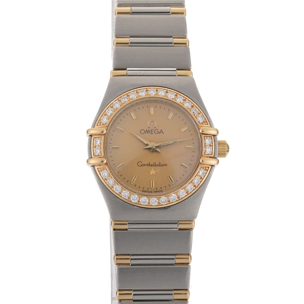 OMEGA Constellation 18k Gold & Steel Factory Diamond Bezel 26mm Ladies Watch